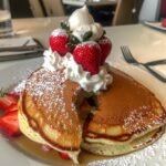 Santa Hat Strawberry Pancakes