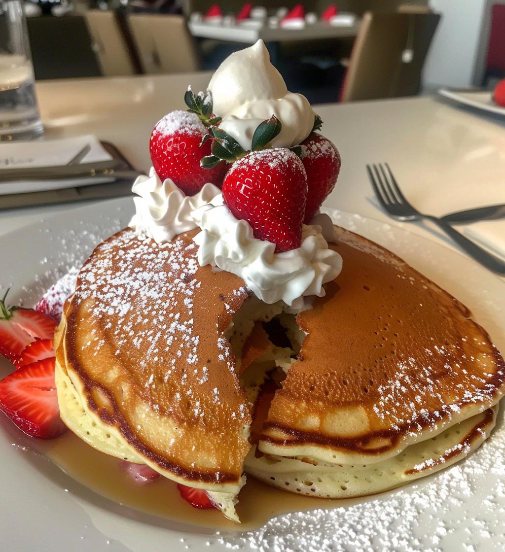 Santa Hat Strawberry Pancakes