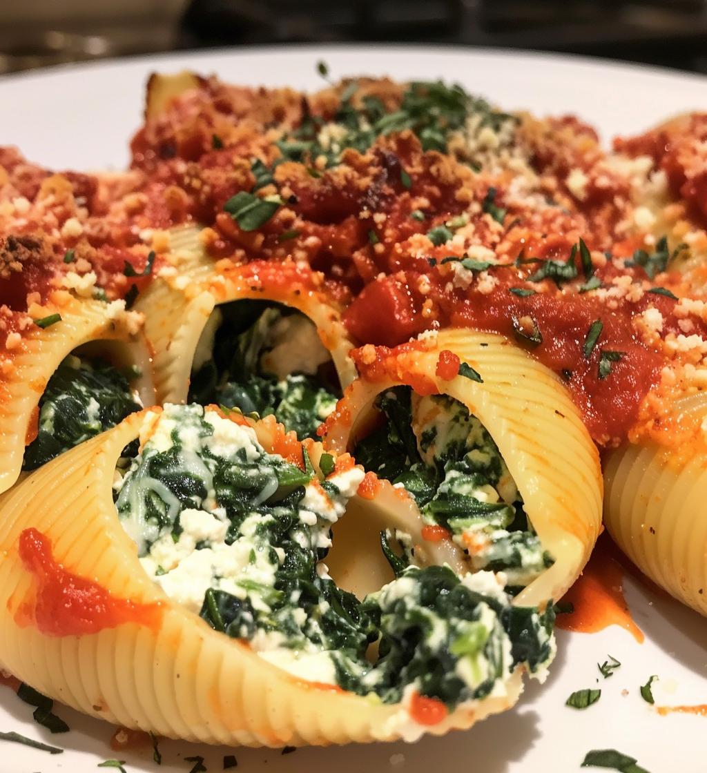 Spinach & Cheese Stuffed Shells (side portion) - detail 1
