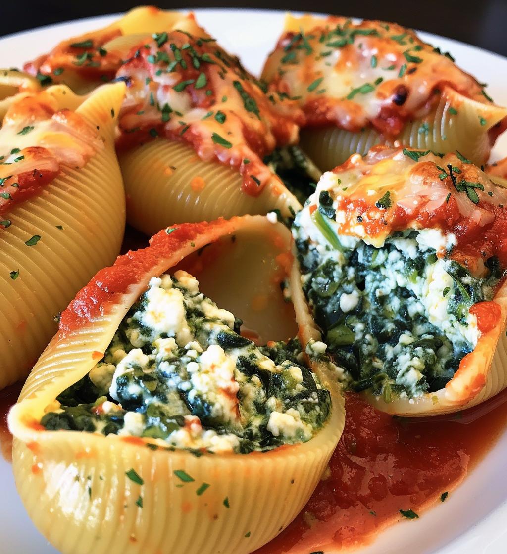Spinach & Cheese Stuffed Shells (side portion)