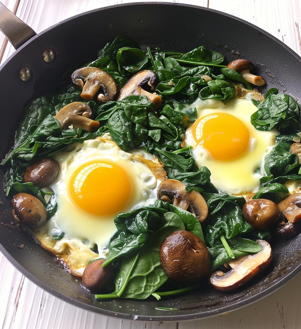 Spinach Mushroom Breakfast Skillet - detail 1