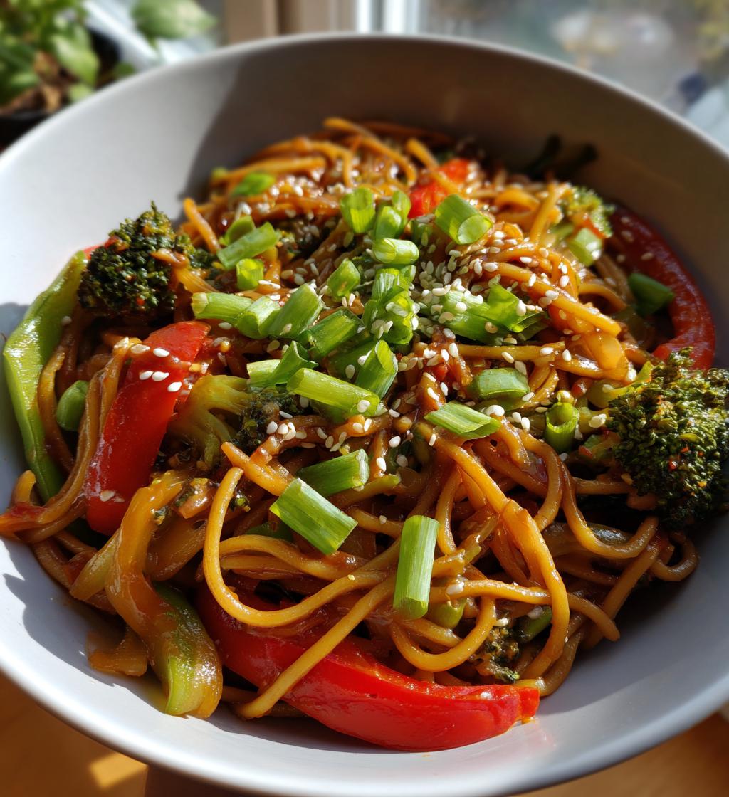 asian vegetable stir fry noodles - detail 1