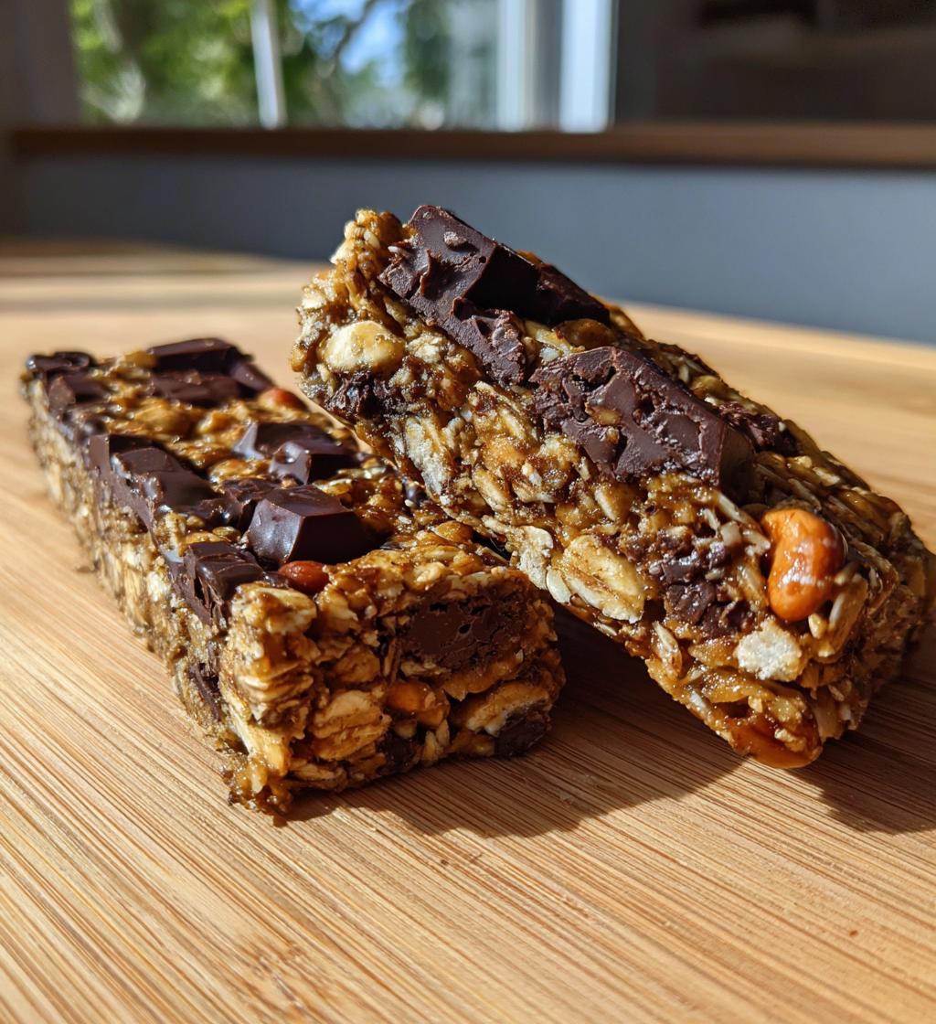 chocolate granola bars - detail 1