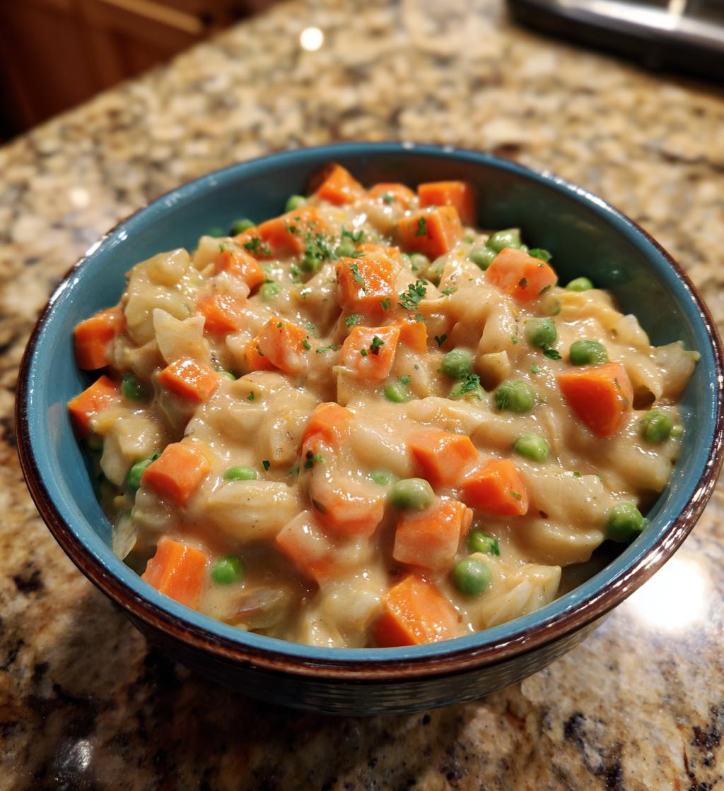 creamed peas and carrots - detail 1