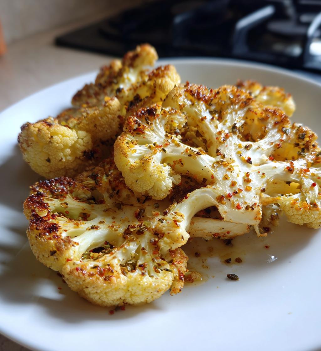 roasted cauliflower steaks - detail 1