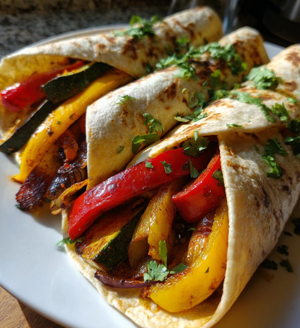 roasted vegetable fajitas - detail 1