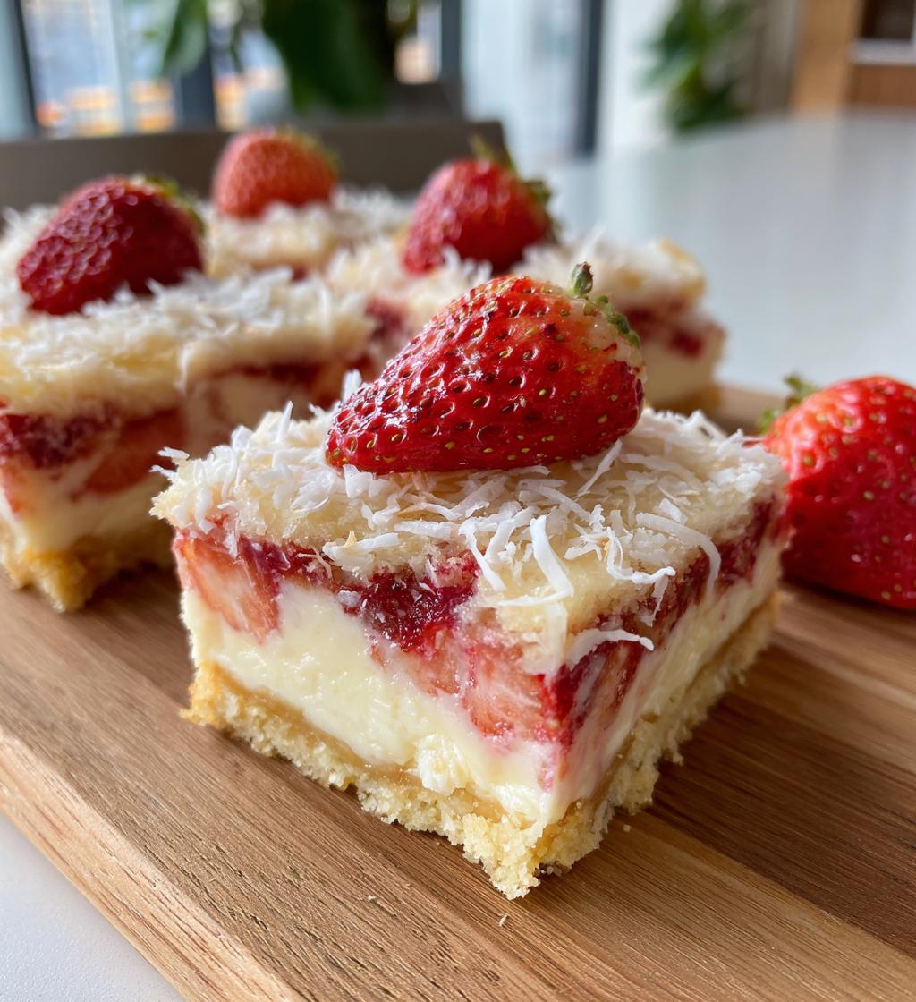 strawberry coconut cheesecake bars vegan