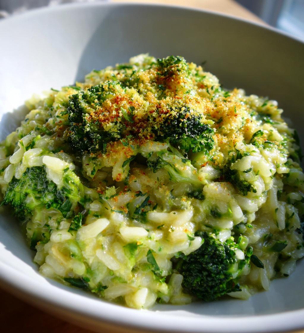 vegan broccoli risotto - detail 1