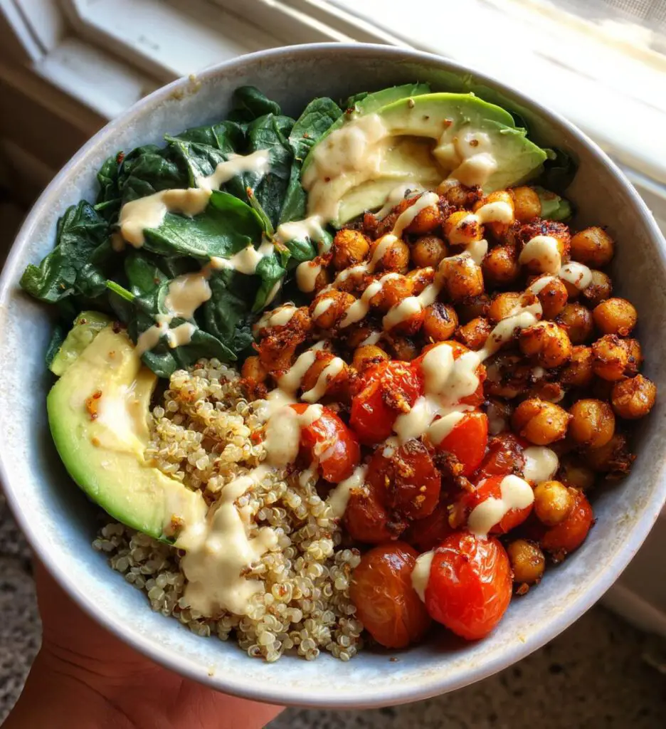 vegan buddha bowl roasted chickpeas