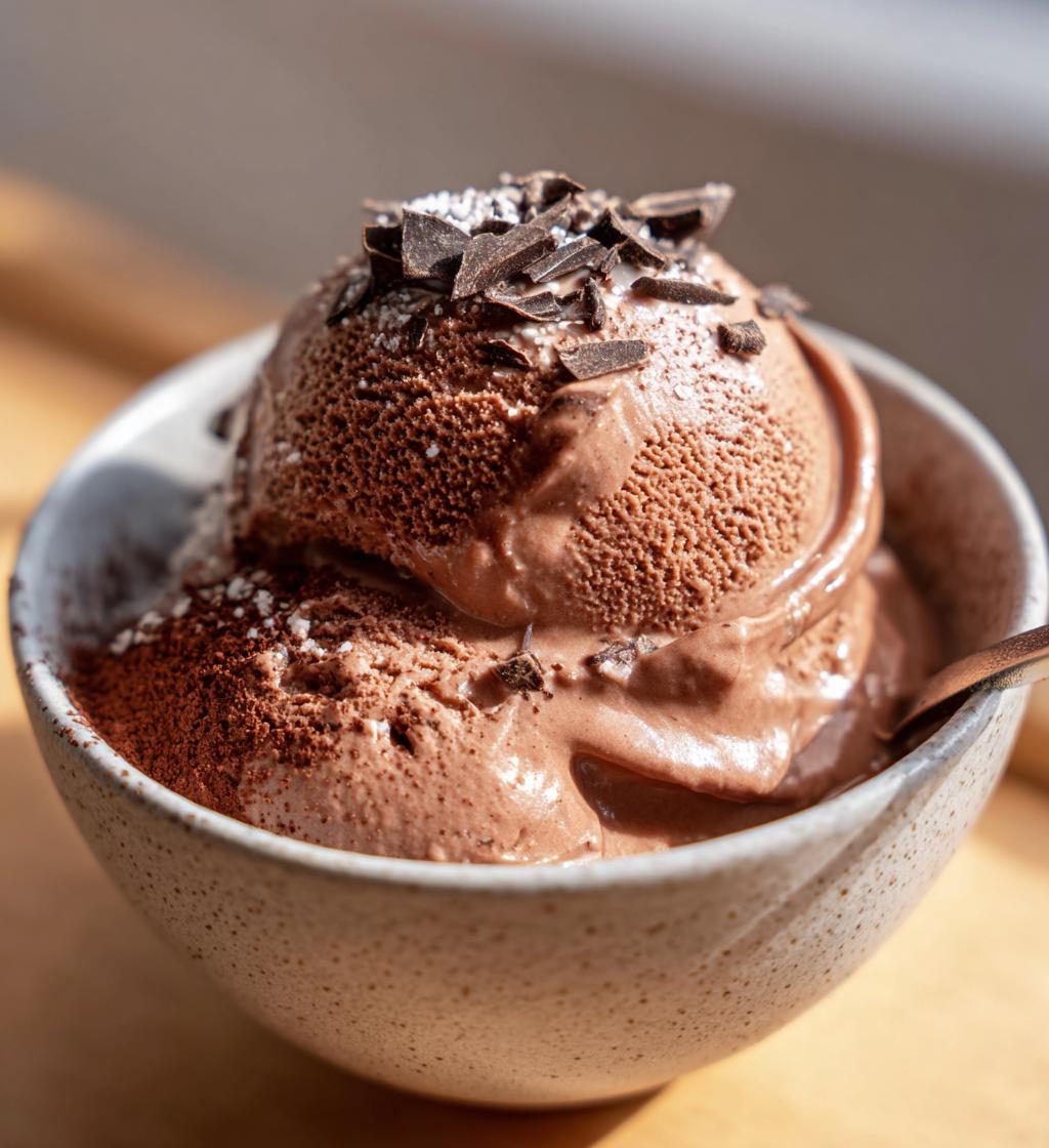vegan chocolate ice cream - detail 1