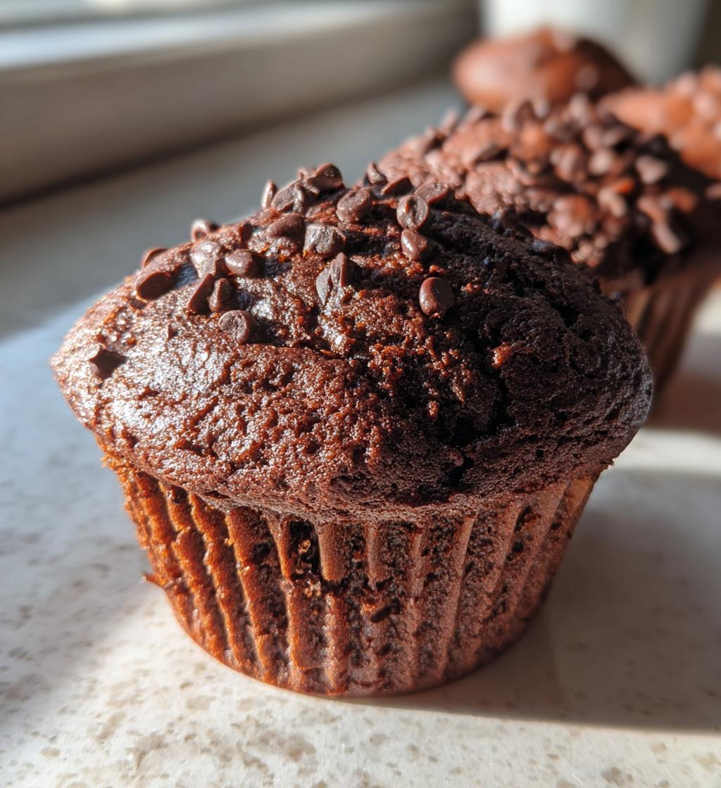 vegan chocolate muffins - detail 1