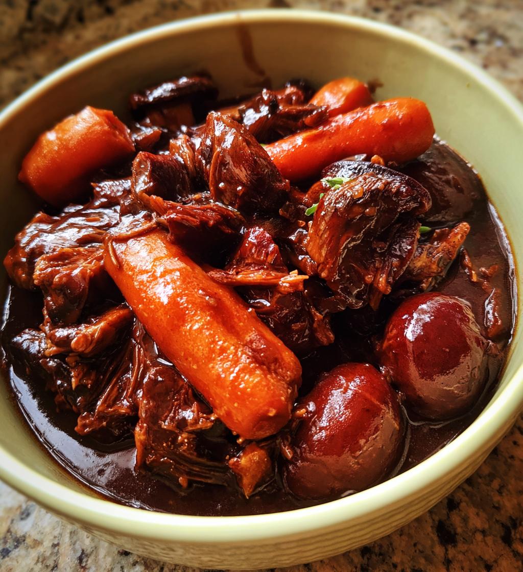 vegan mushroom bourguignon - detail 1
