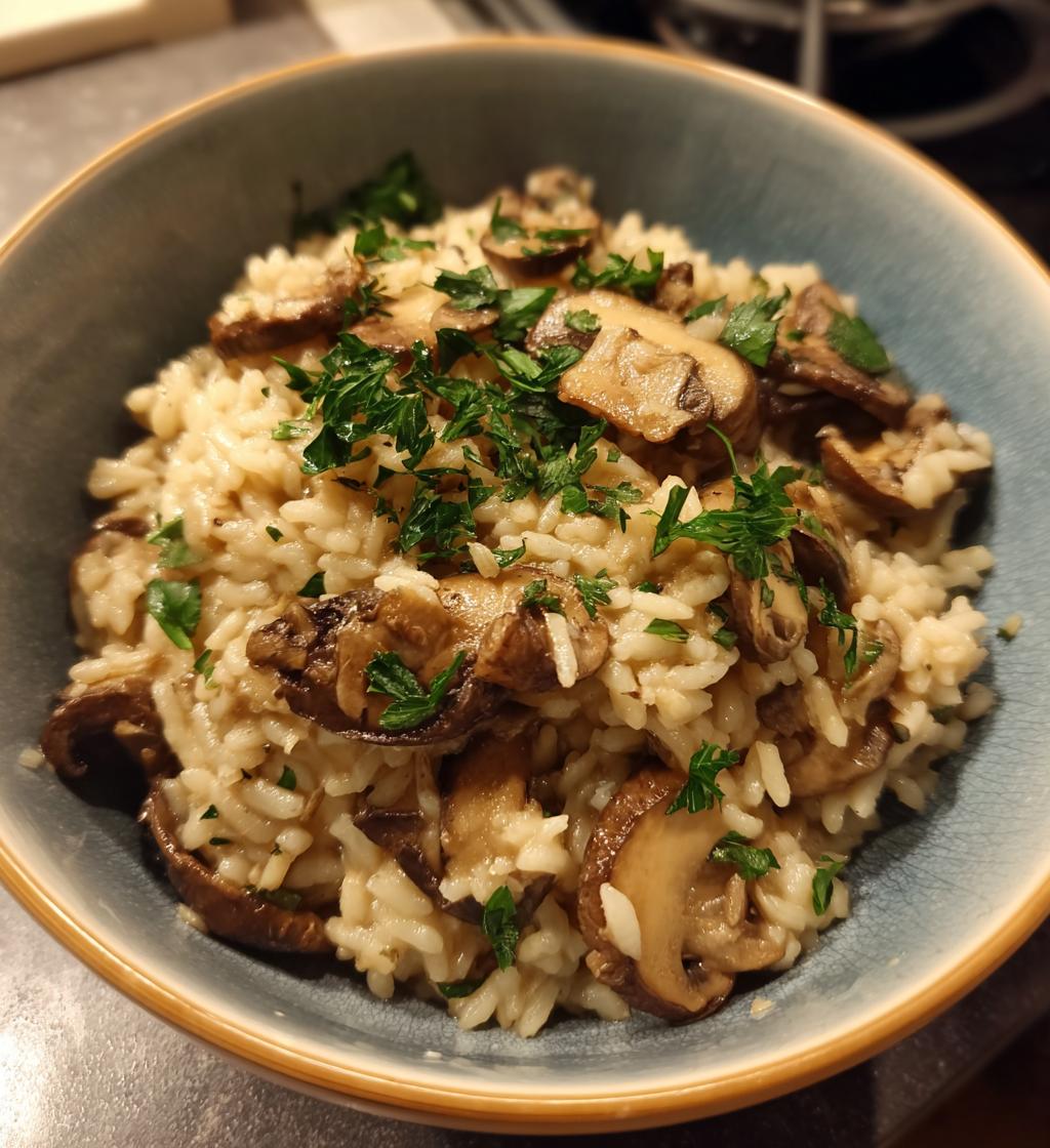 vegan mushroom risotto creamy recipe - detail 1