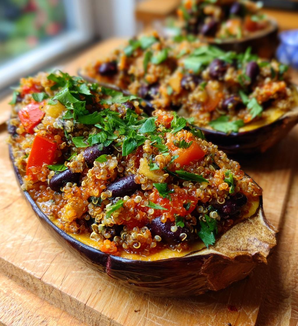 vegan stuffed eggplant