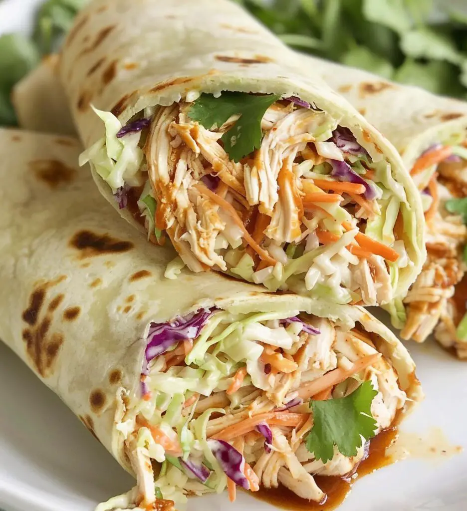 BBQ Chicken Coleslaw Wraps