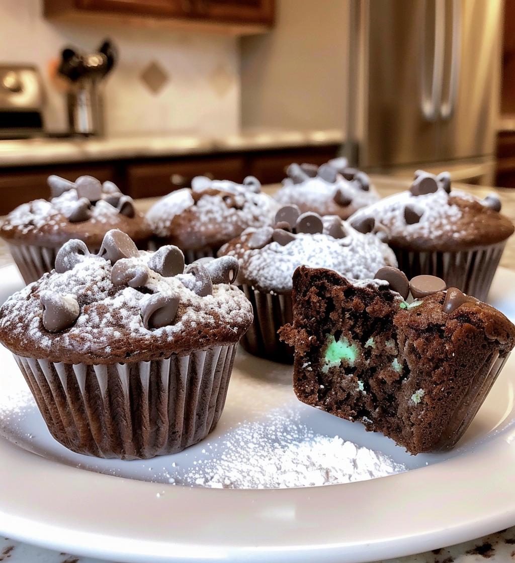 Chocolate peppermint muffins - detail 1