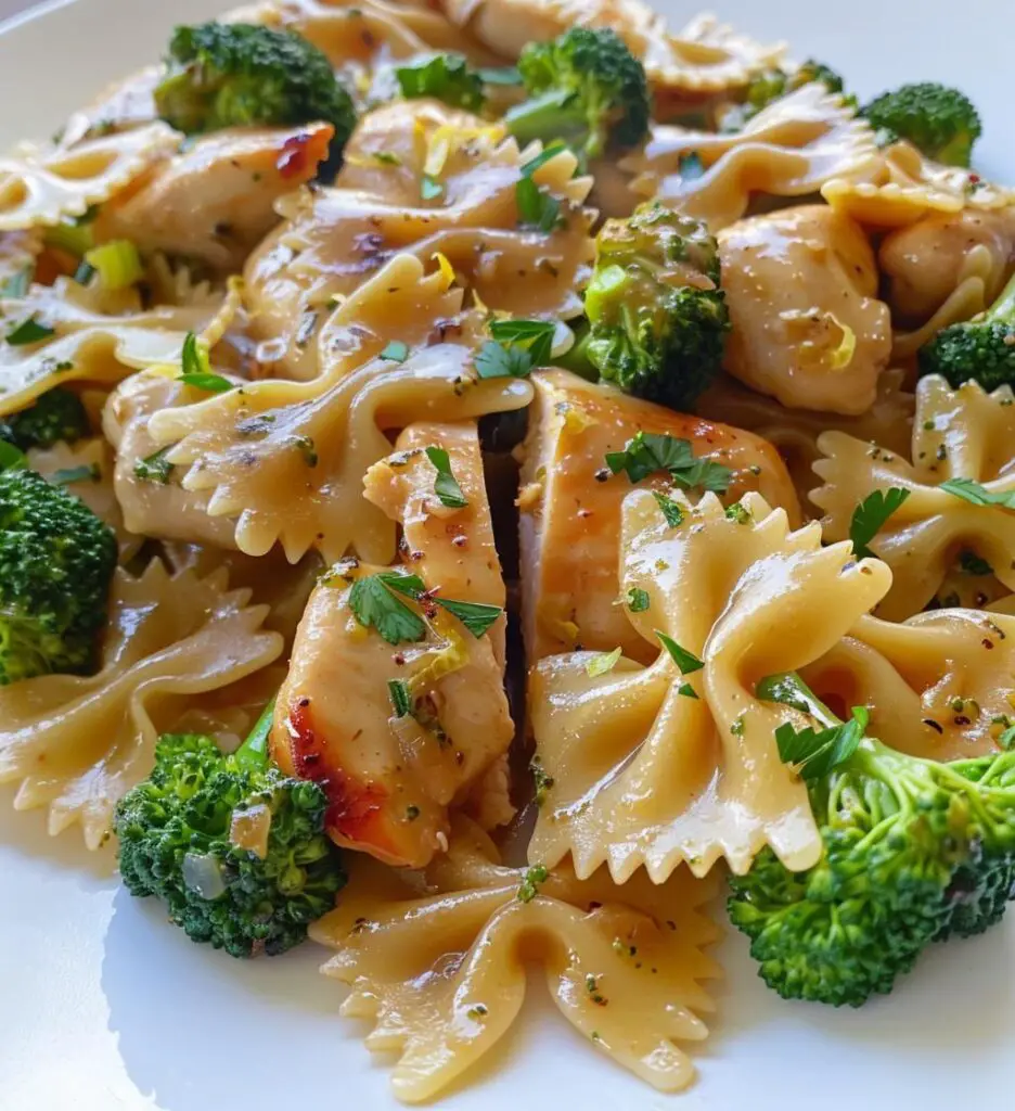 Cowboy Butter Lemon Bowtie Chicken with Broccoli Recipe