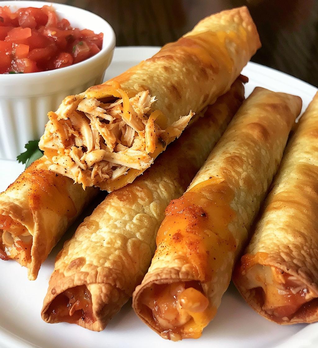 Crunchy Oven-Baked Chicken Taquitos