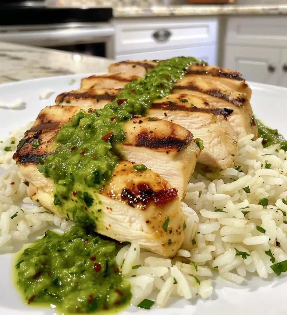 Easy Peruvian Chicken And Rice with Green Sauce Recipe