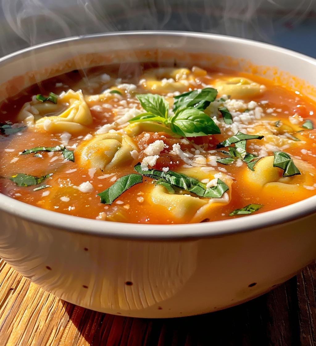 Parmesan Tomato Tortellini Soup - detail 1