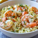 Shrimp Orzo In Lemon Garlic Sauce