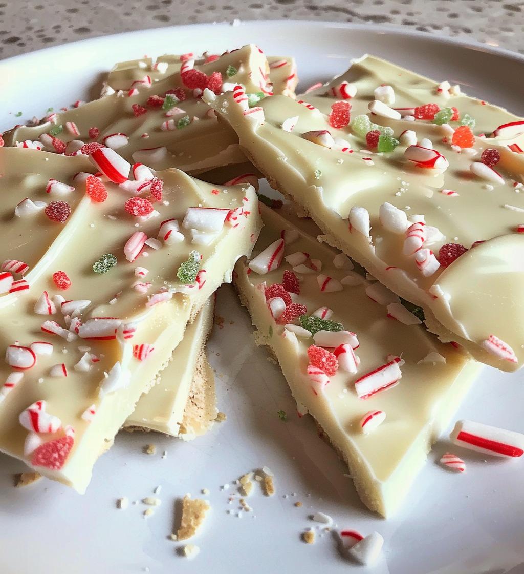 White chocolate peppermint bark - detail 1