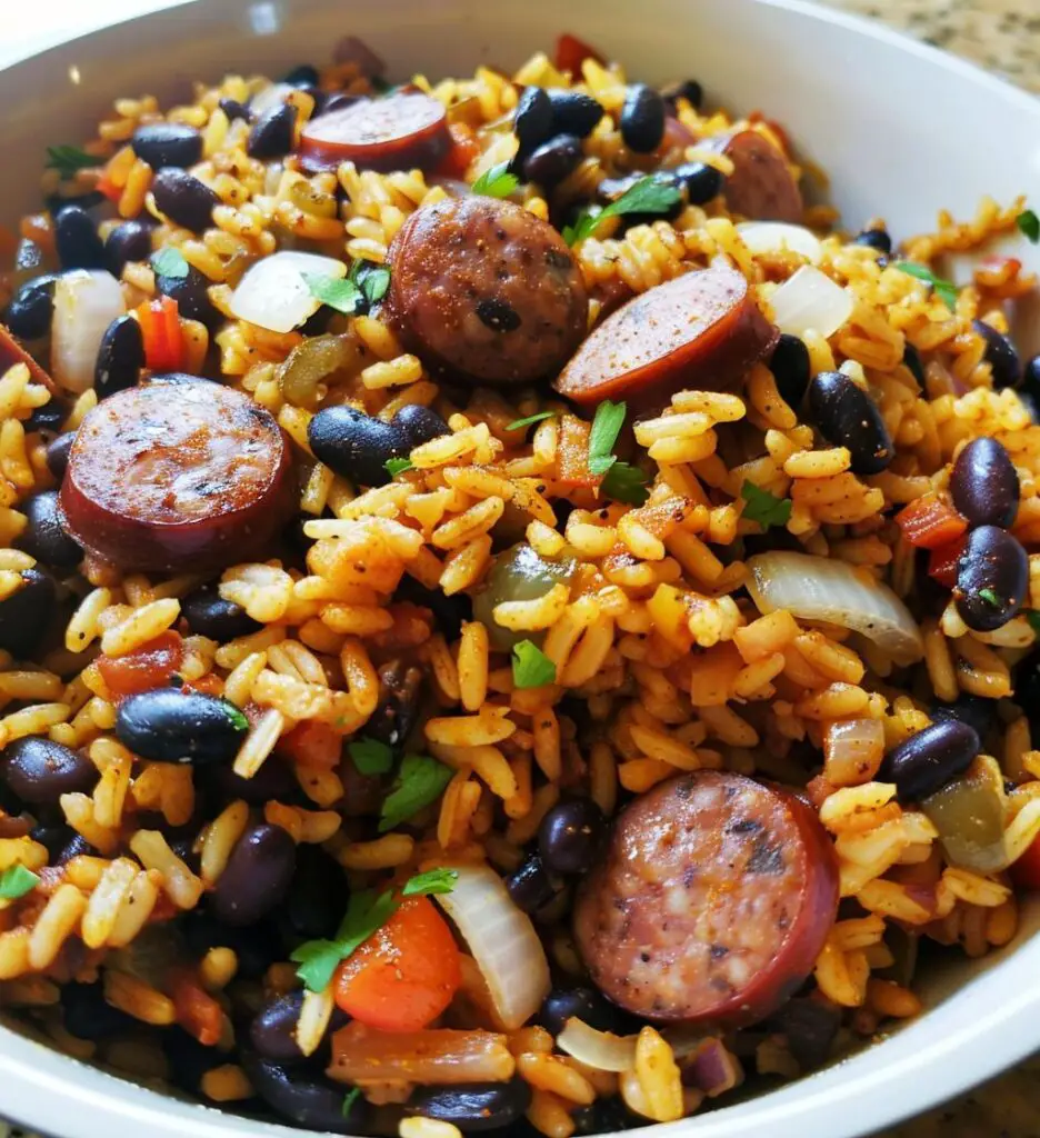 Black Beans Sausage Rice Skillet