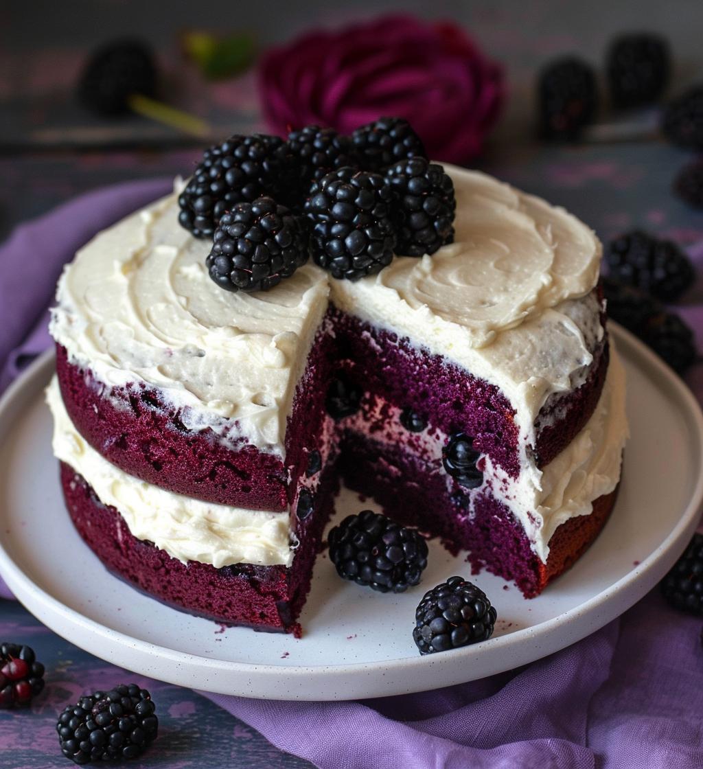 Blackberry Velvet Cake