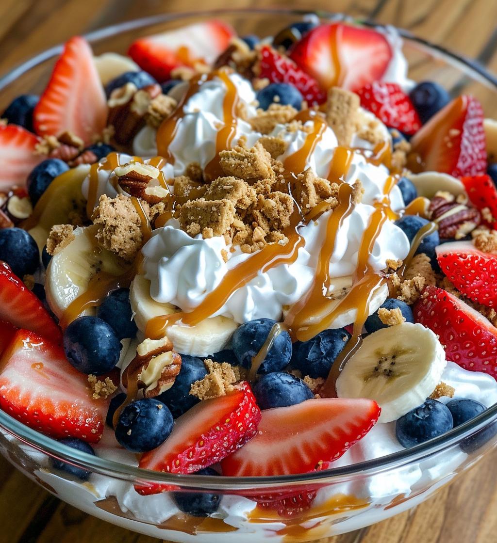 Caramel Crunch Cheesecake Fruit Salad