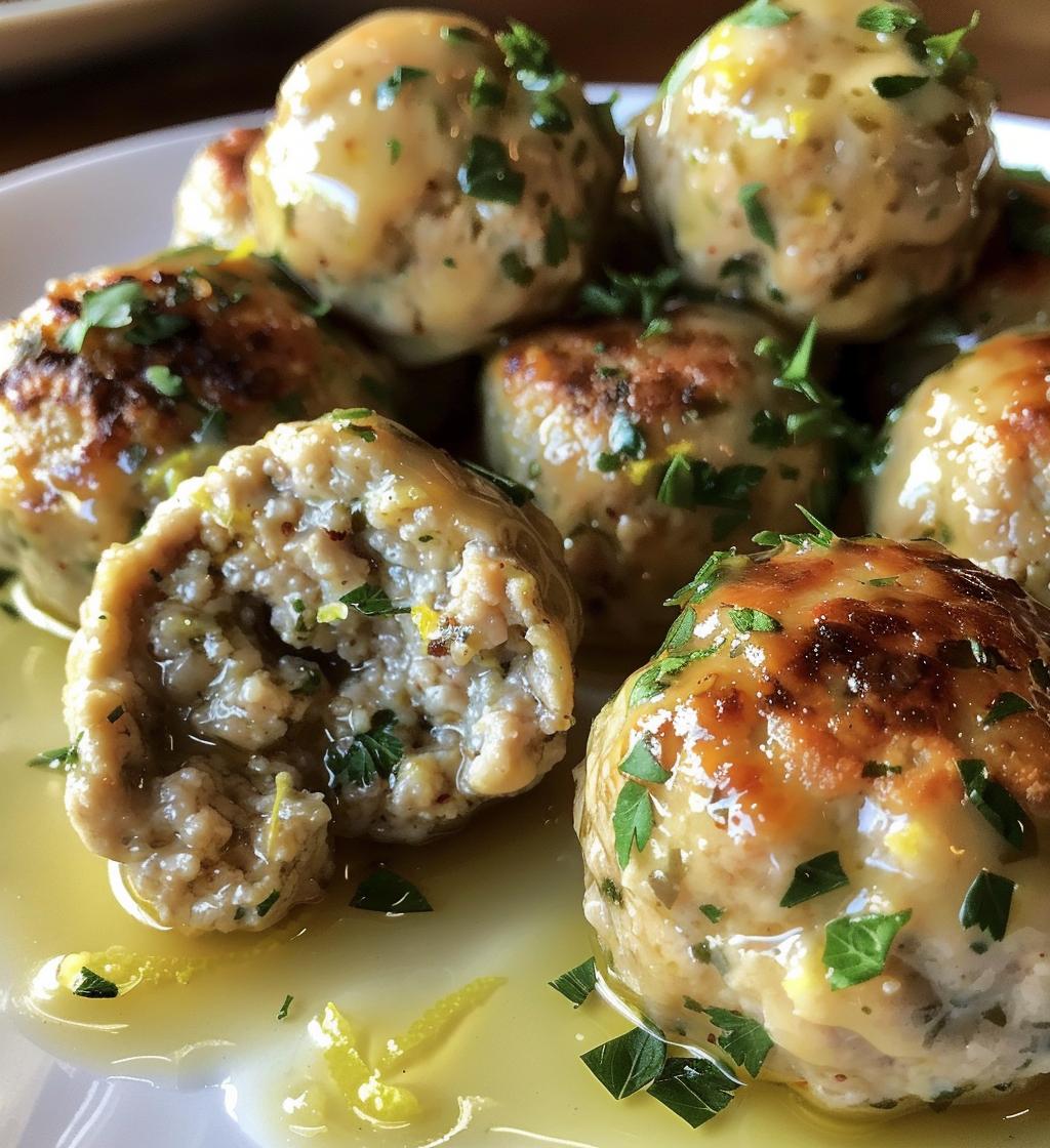 Greek Meatballs in Lemon Sauce - detail 1