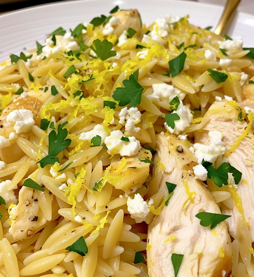 Lemon Feta Chicken Orzo