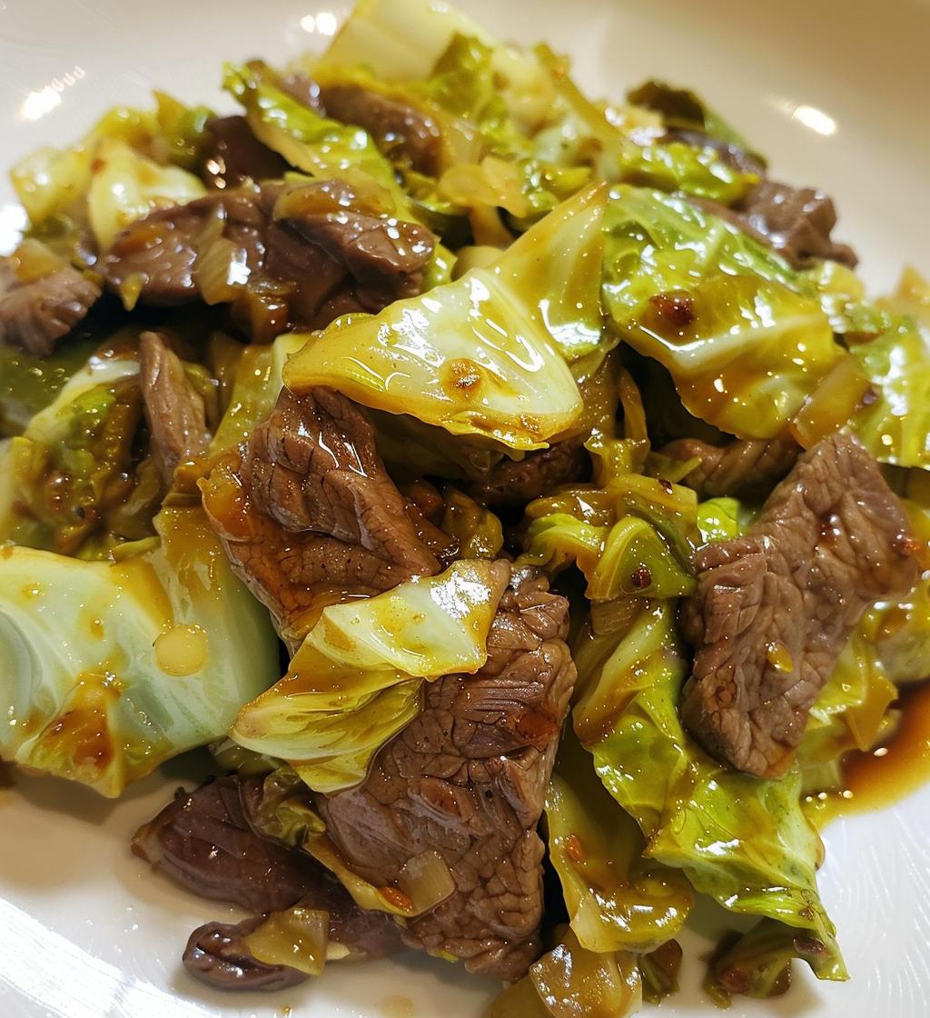 Low-Carb Mongolian Beef and Cabbage - detail 1