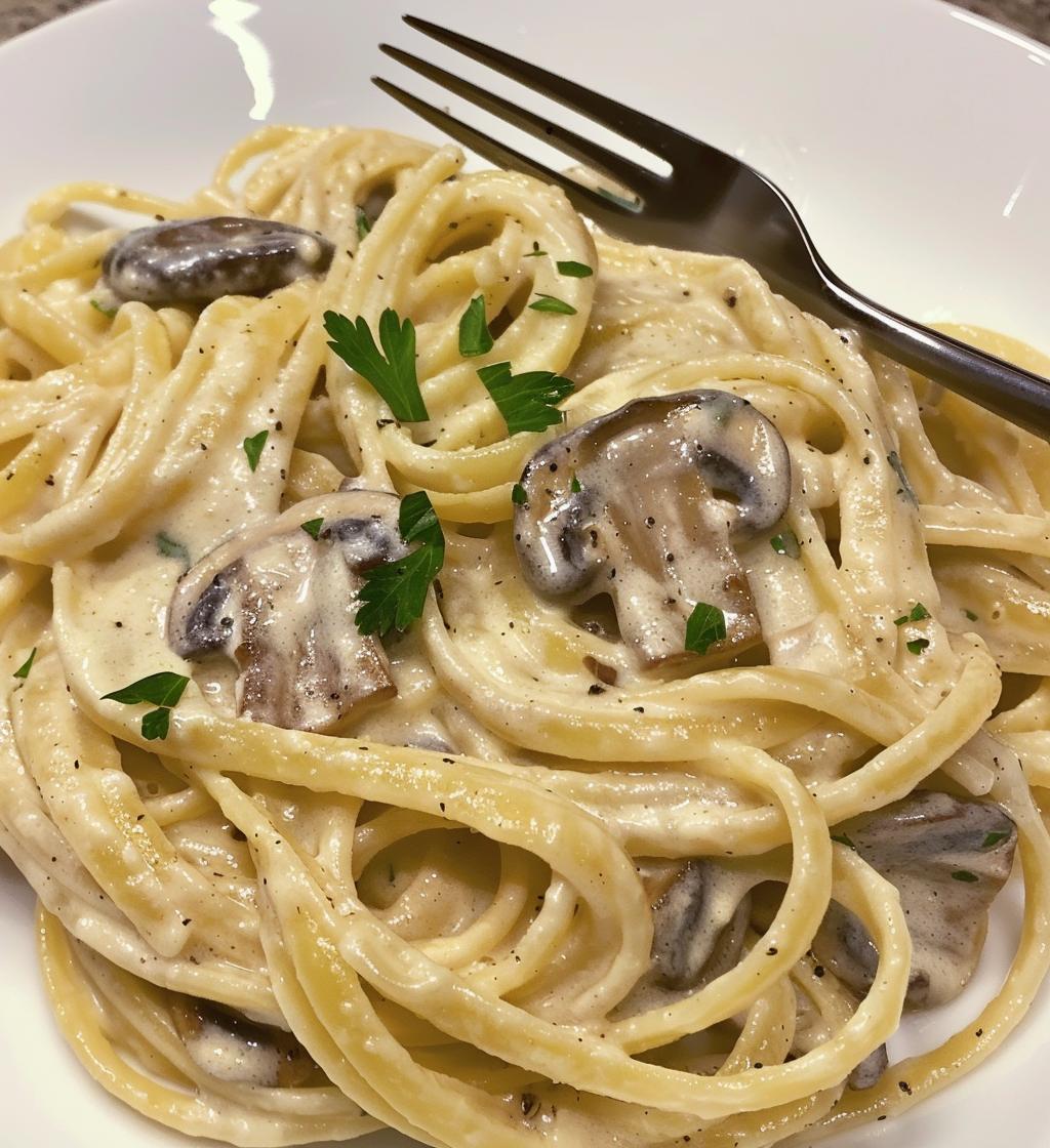 Mushroom Cream Sauce Pasta