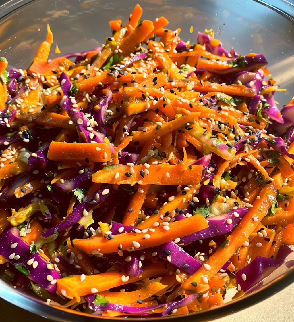 Rainbow Carrot Sesame Salad