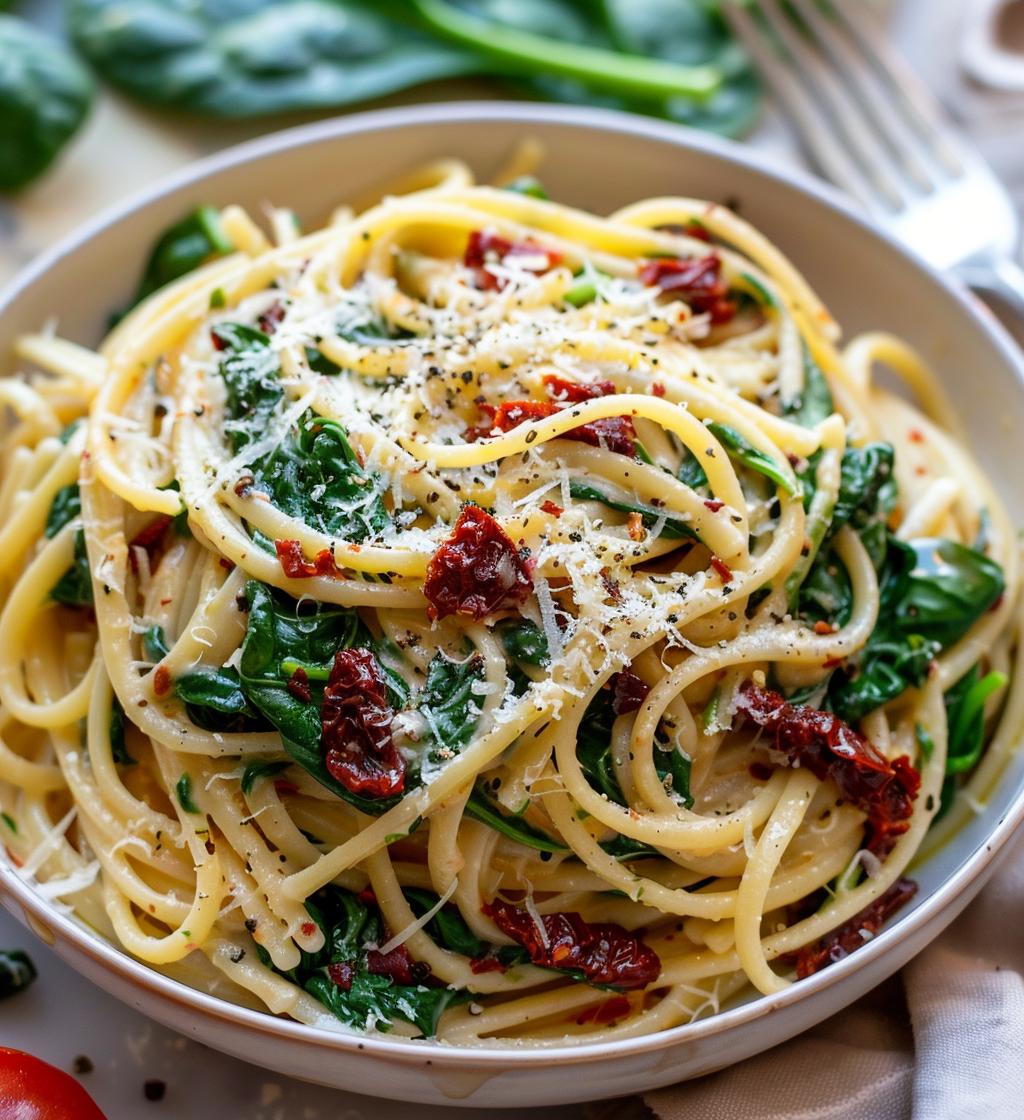 Spinach Sun-Dried Tomato Pasta - detail 1