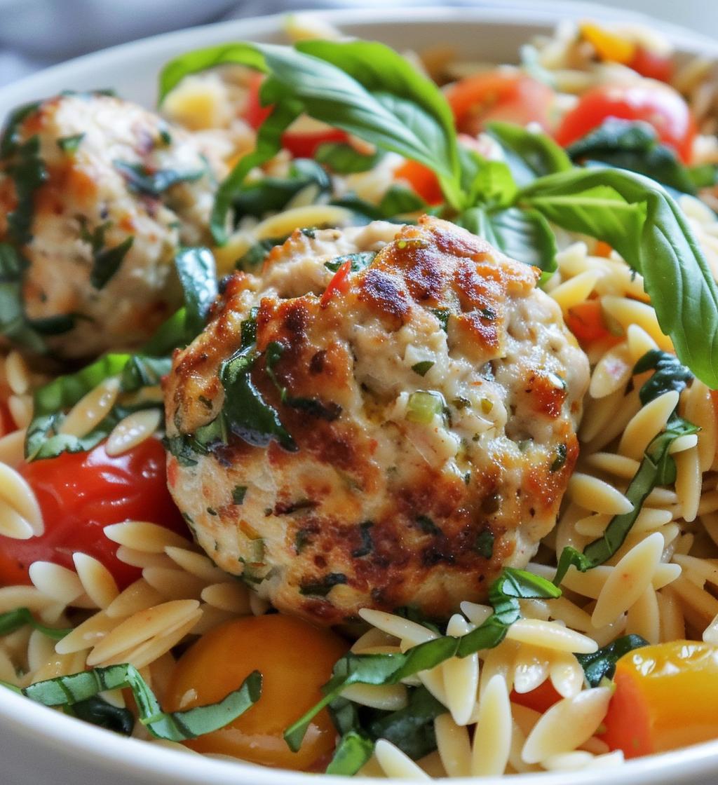 Tuscan Chicken Meatballs and Orzo - detail 1