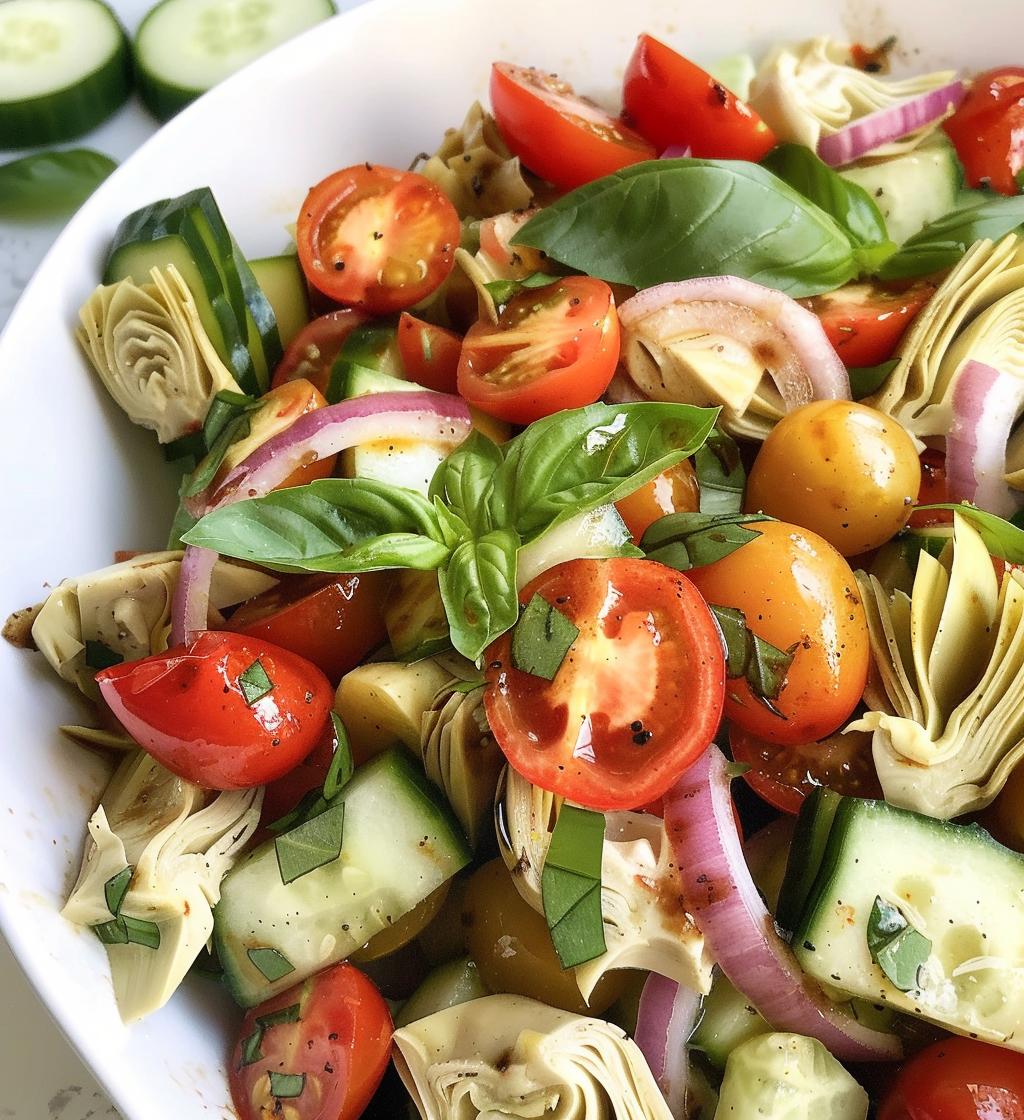Vegan Tuscan Artichoke Tomato Salad